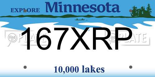 167XRP Minnesota License Plate