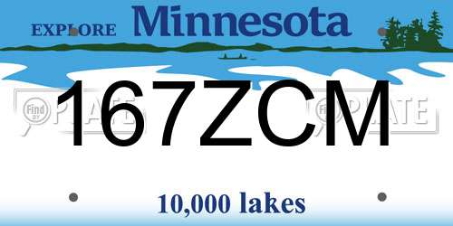 167ZCM Minnesota License Plate