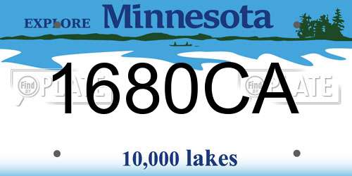 1680CA Minnesota License Plate