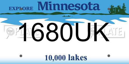 1680UK Minnesota License Plate