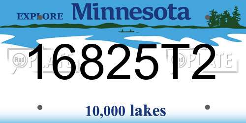 16825T2 Minnesota License Plate