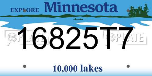 16825T7 Minnesota License Plate