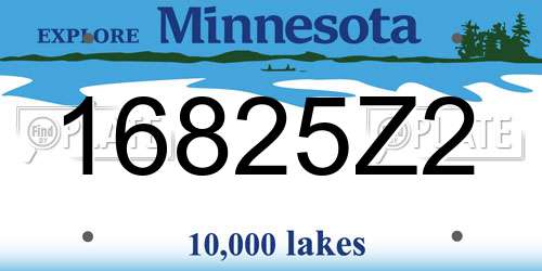 16825Z2 Minnesota License Plate