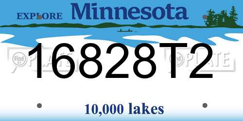 16828T2 Minnesota License Plate