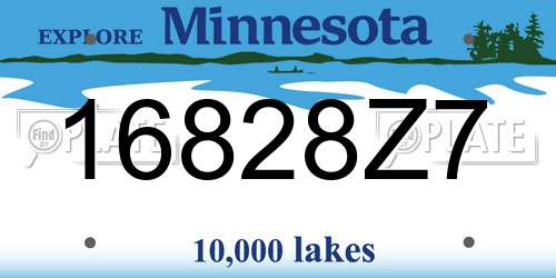 16828Z7 Minnesota License Plate