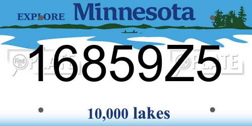 16859Z5 Minnesota License Plate
