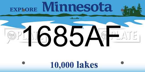 1685AF Minnesota License Plate