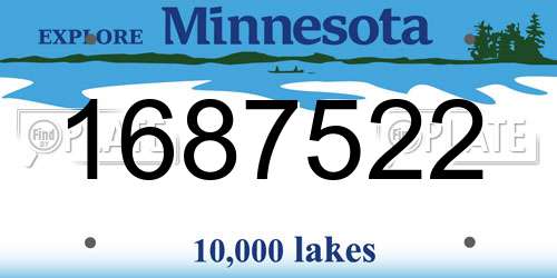 1687522 Minnesota License Plate