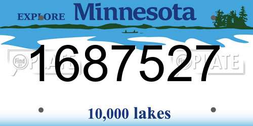 1687527 Minnesota License Plate