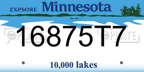16875T7 Minnesota License Plate