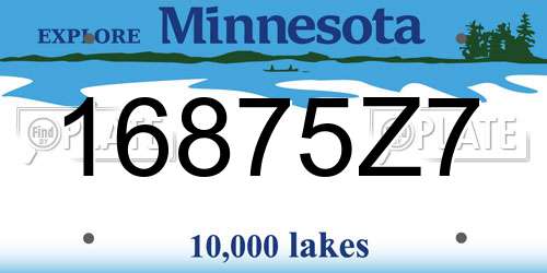 16875Z7 Minnesota License Plate