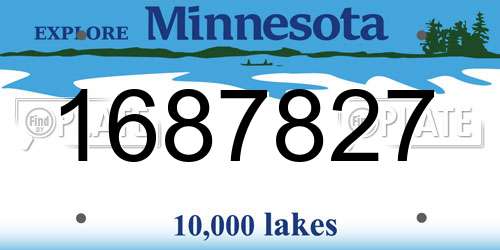 1687827 Minnesota License Plate