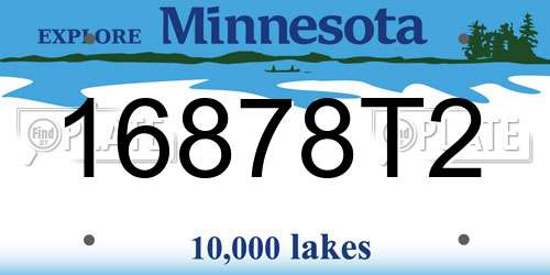16878T2 Minnesota License Plate