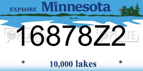16878Z2 Minnesota License Plate
