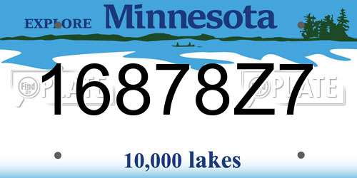 16878Z7 Minnesota License Plate