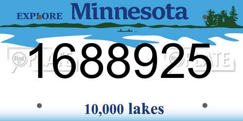 1688925 Minnesota License Plate