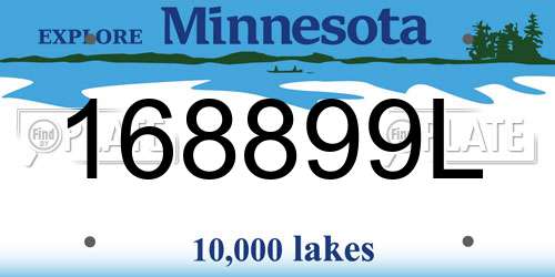 168899L Minnesota License Plate