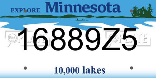 16889Z5 Minnesota License Plate