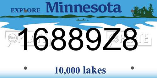 16889Z8 Minnesota License Plate