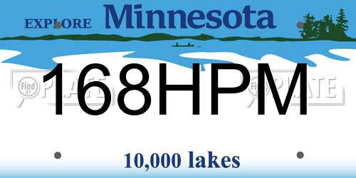 168HPM Minnesota License Plate