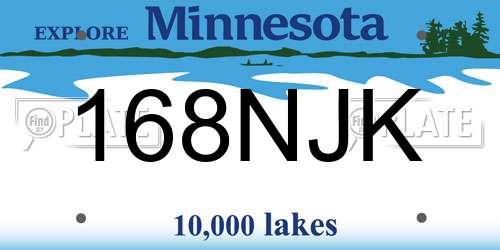 168NJK Minnesota License Plate
