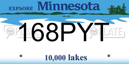 168PYT Minnesota License Plate