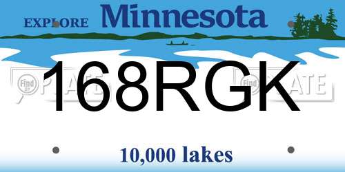 168RGK Minnesota License Plate