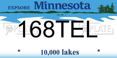 168TEL Minnesota License Plate