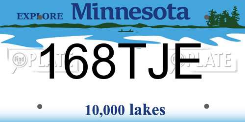 168TJE Minnesota License Plate