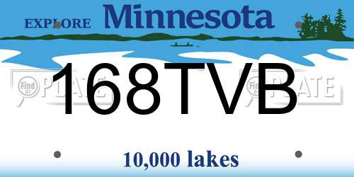 168TVB Minnesota License Plate