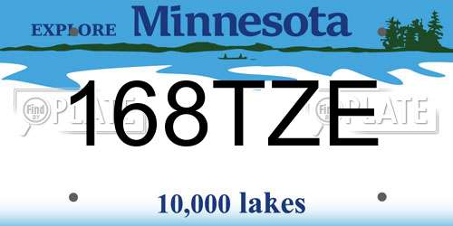 168TZE Minnesota License Plate