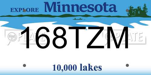 168TZM Minnesota License Plate