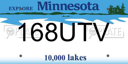 168UTV Minnesota License Plate