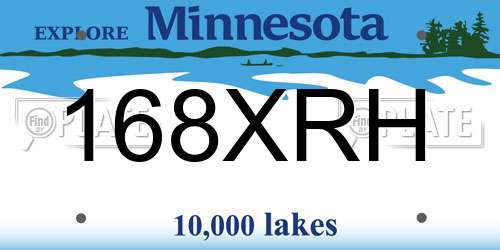 168XRH Minnesota License Plate