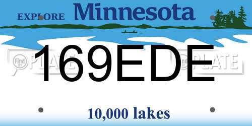 169EDE Minnesota License Plate