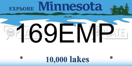 169EMP Minnesota License Plate
