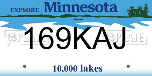 169KAJ Minnesota License Plate