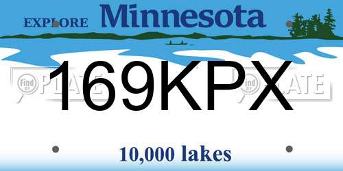 169KPX Minnesota License Plate