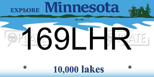 169LHR Minnesota License Plate