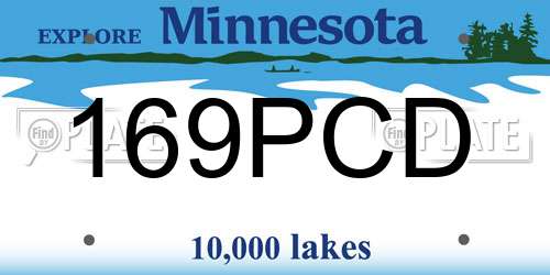 169PCD Minnesota License Plate