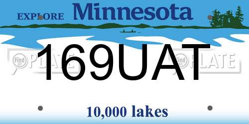 169UAT Minnesota License Plate