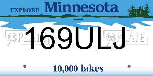 169ULJ Minnesota License Plate