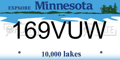 169VUW Minnesota License Plate