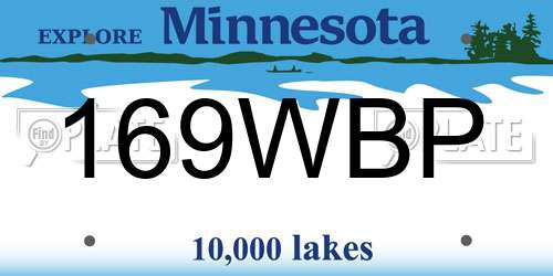 169WBP Minnesota License Plate