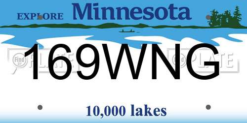 169WNG Minnesota License Plate