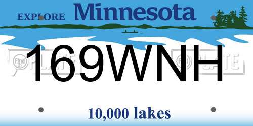 169WNH Minnesota License Plate