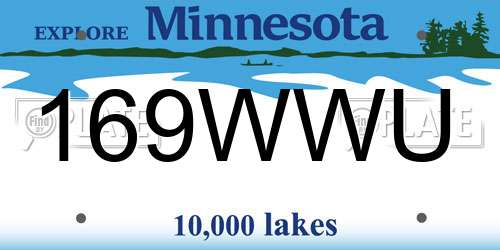 169WWU Minnesota License Plate