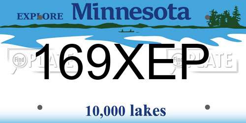169XEP Minnesota License Plate