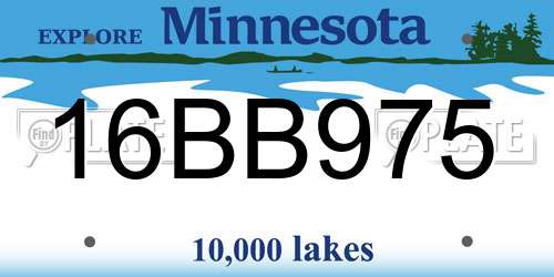 16BB975 Minnesota License Plate