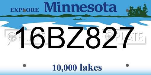 16BZ827 Minnesota License Plate
